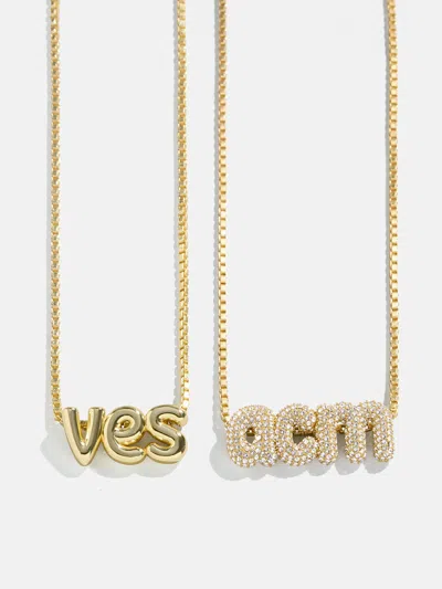 Baublebar Bubble Custom Monogram Necklace In Gold