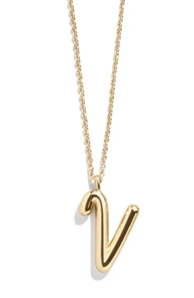 Baublebar Bubble Initial Necklace In Gold V