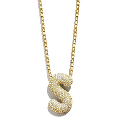 Baublebar Bubble Initial Pendant Necklace In Gold