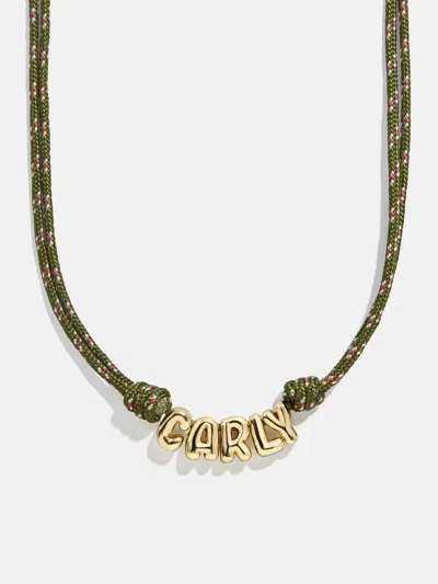 Baublebar Bubble Letter Custom Paracord Necklace In Green