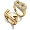 Baublebar Bubble Letter Initial Ring In Gold