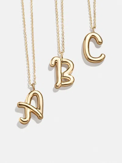 Baublebar Bubble Script Initial Necklace In Gold