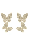 Baublebar Butterfly Pavé Crystal Drop Earrings In Gold