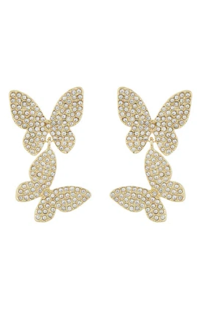 Baublebar Butterfly Pavé Crystal Drop Earrings In Gold