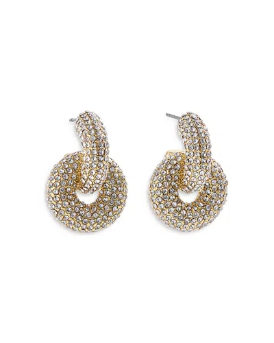 Baublebar Camilla Circle Charm Huggie Hoop Earrings In Gold Tone In Gold/white