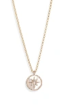 Baublebar Carina Crystal & Mother Of Pearl Star Pendant Necklace, 18-21 In Gold