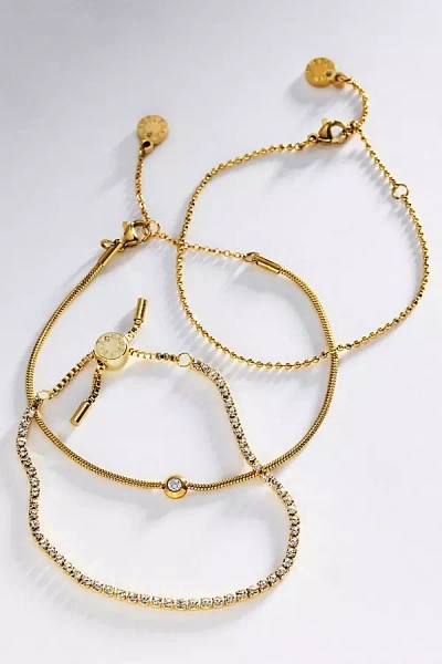 Baublebar Catherine Water-resistant Bracelets, Set Of 3 In Gold