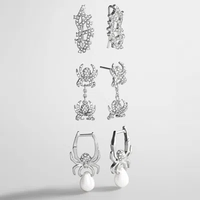 Baublebar Caught In The Web Spider Earring Set In Metallic