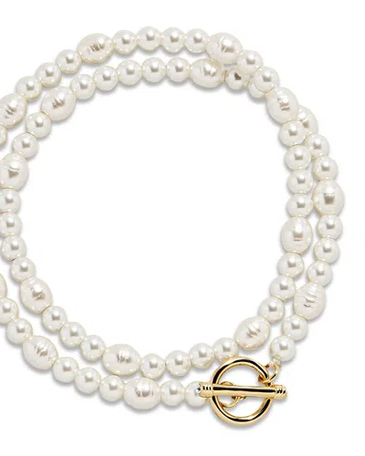 Baublebar Charlotte Glass Pearl Layered Bracelet In Metallic