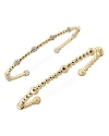 BAUBLEBAR CHLOE PAVE BEADED CUFF BRACELET IN GOLD TONE, SET OF 2