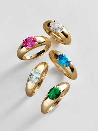 Baublebar Cigar Band Custom Birthstone Ring In Gold