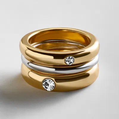 Baublebar Cigar Band Ring Set In Gold