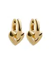 BAUBLEBAR CLARICE HEART CHARM HOOP EARRINGS IN GOLD TONE