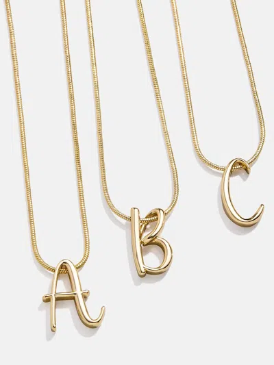 Baublebar Classic Script Initial Necklace In Gold