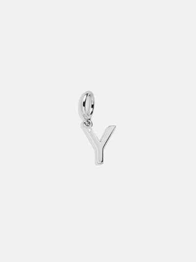 Baublebar Classic Silver Initial Cluster Charm In Metallic