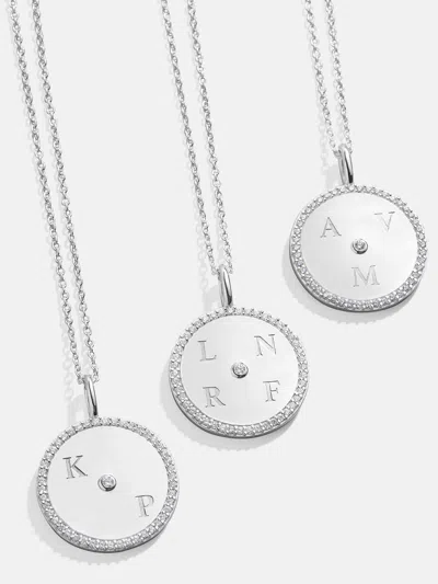Baublebar Classic Sterling Silver Custom Medallion Necklace In Multi