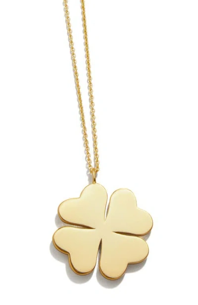 Baublebar Clover Initial Pendant Necklace In Gold