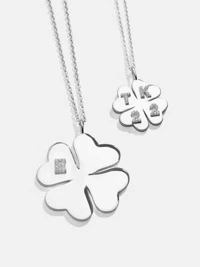 Baublebar Clover Sterling Silver Custom Pendant Necklace In Metallic