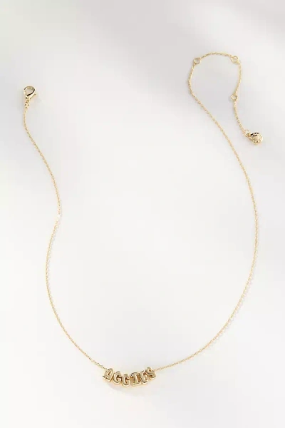 Baublebar College Slogan Bubble Necklace In Yellow