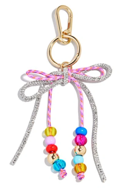 Baublebar Cord Bow Key Ring Bag Charm In Silver