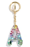 Baublebar Crystal Initial Key Ring Bag Charm In Gold