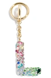 Baublebar Crystal Initial Key Ring Bag Charm In Gold