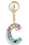 Baublebar Crystal Initial Key Ring Bag Charm In Gold
