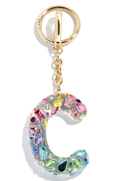 Baublebar Crystal Initial Key Ring Bag Charm In Gold