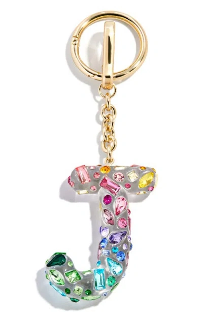 Baublebar Crystal Initial Key Ring Bag Charm In Gold