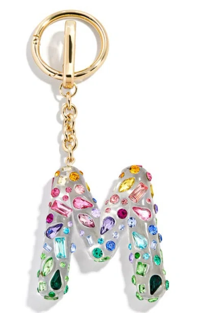 Baublebar Crystal Initial Key Ring Bag Charm In Gold