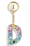 Baublebar Crystal Initial Key Ring Bag Charm In Gold