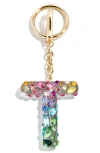 Baublebar Crystal Initial Key Ring Bag Charm In Gold