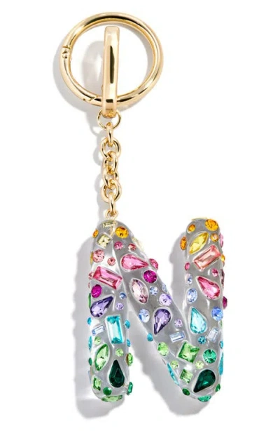 Baublebar Crystal Initial Key Ring Bag Charm In Gold