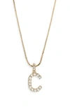Baublebar Crystal Initial Pendant Necklace In Gold