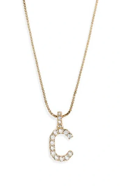 Baublebar Crystal Initial Pendant Necklace In Gold