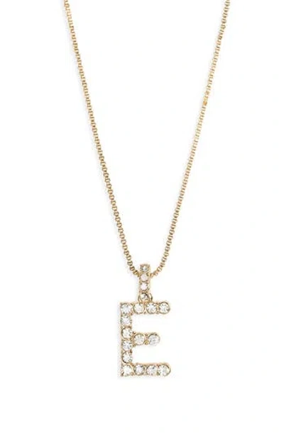 Baublebar Crystal Initial Pendant Necklace In Gold