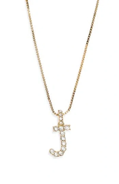 Baublebar Crystal Initial Pendant Necklace In Gold J