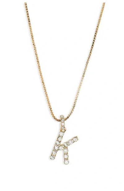 Baublebar Crystal Initial Pendant Necklace In Gold