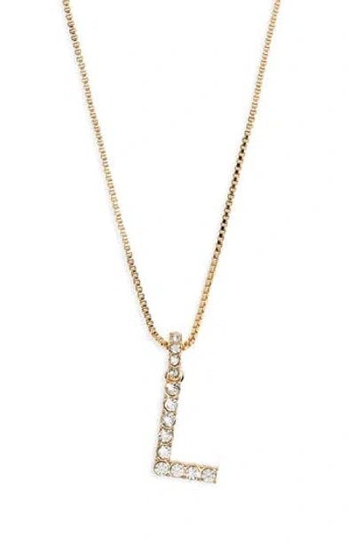 Baublebar Crystal Initial Pendant Necklace In Gold