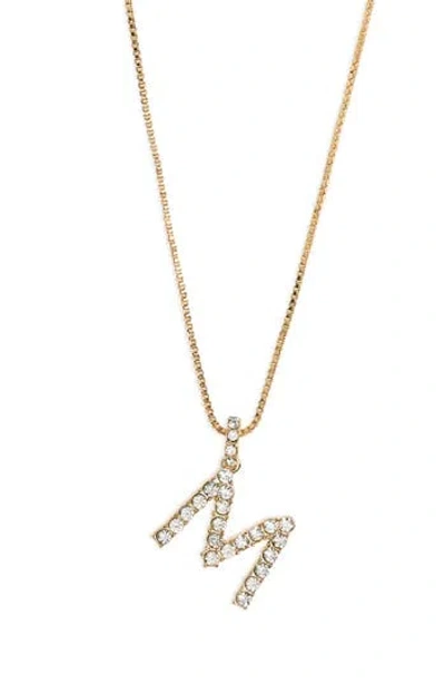 Baublebar Crystal Initial Pendant Necklace In Gold