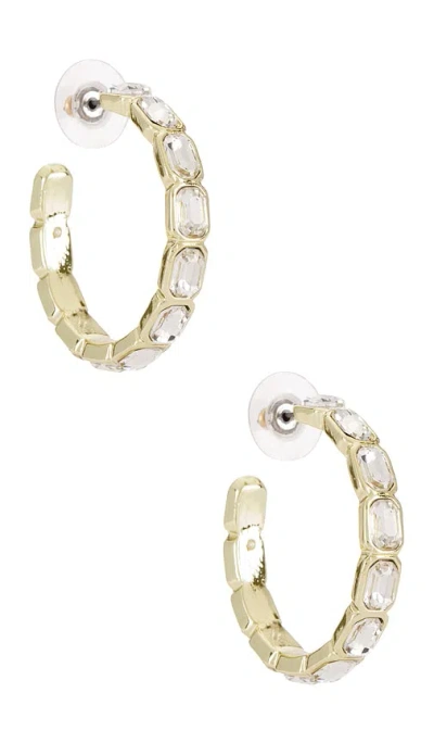 Baublebar Crystal Lined Hoop Earrings In 골드