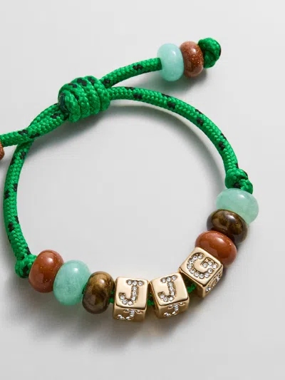 Baublebar Custom Block Letter Semi-precious Paracord Bracelet In Metallic