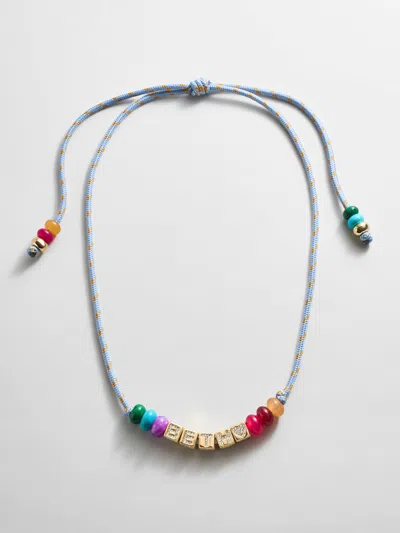 Baublebar Custom Block Letter Semi-precious Paracord Necklace In Gold