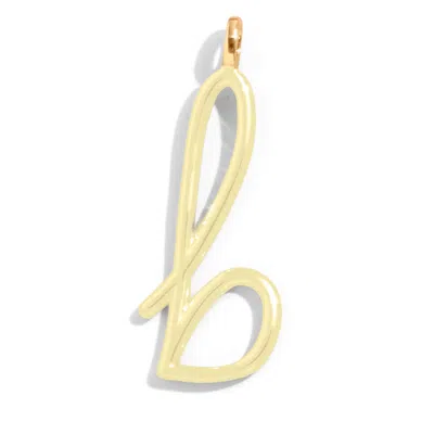 Baublebar Custom Butter Yellow Enamel Script Letter Charm In Gold