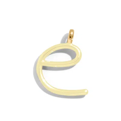 Baublebar Custom Butter Yellow Enamel Script Letter Charm In Gold