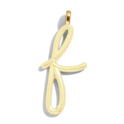Baublebar Custom Butter Yellow Enamel Script Letter Charm In Gold