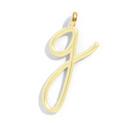 Baublebar Custom Butter Yellow Enamel Script Letter Charm In Gold