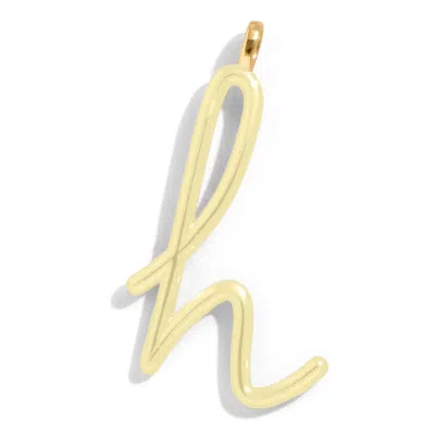 Baublebar Custom Butter Yellow Enamel Script Letter Charm In Gold