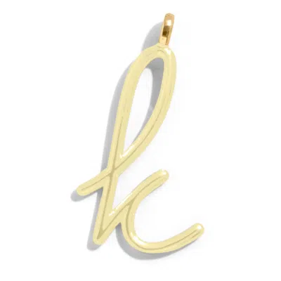 Baublebar Custom Butter Yellow Enamel Script Letter Charm In Gold