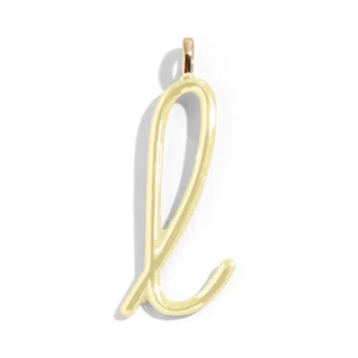 Baublebar Custom Butter Yellow Enamel Script Letter Charm In Gold